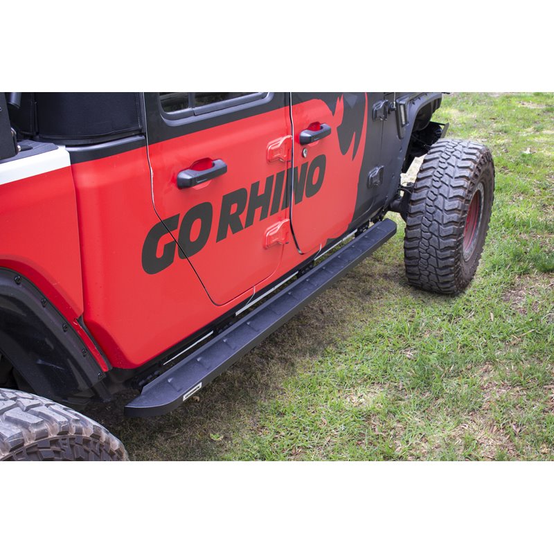 Go Rhino | RB10 Slim Line Running Boards w/ Mounting Brackets Kit - Gladiator 3.6L 2020