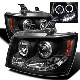 Spyder | Projector Headlights - LED Halo LED - Black