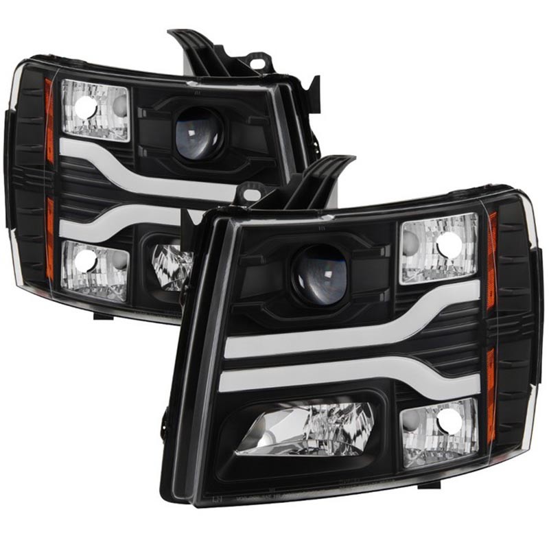 Spyder | Projector Headlights - LED DRL - Black