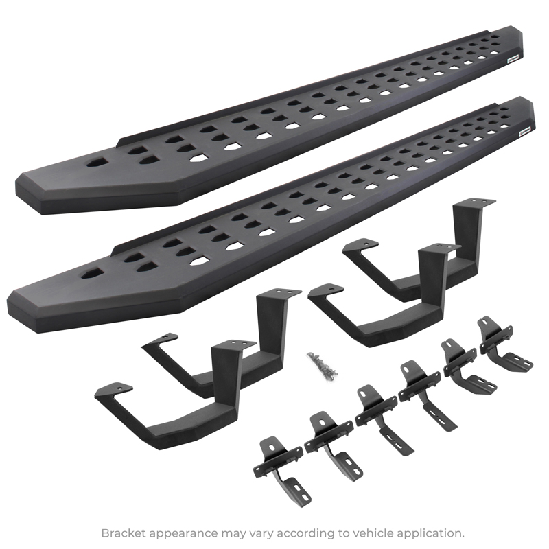 Go Rhino | RB20 Running Boards w/ Mounting Brackets, 2 Pairs Drop Steps Kit - Tundra 4.0L / 4.7L / 5.7L 2007