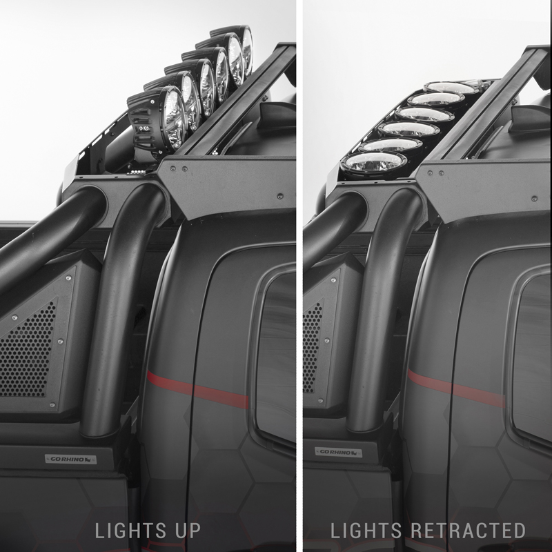 Go Rhino | Sport Bar 2.0 w/ Power Actuated Retractable Light Mount - Chevrolet / Dodge / Ford / GMC / Toyota 2007-2019
