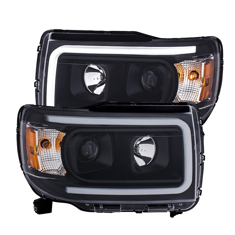 ANZO | Projector Headlights w/ Plank Style Black w/ Amber - Canyon 2.5L / 2.8L / 3.6L 2015-2018