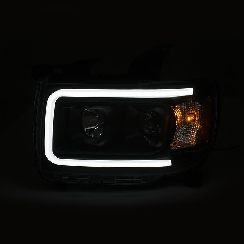 ANZO | Projector Headlights w/ Plank Style Black w/ Amber - Canyon 2.5L / 2.8L / 3.6L 2015-2018