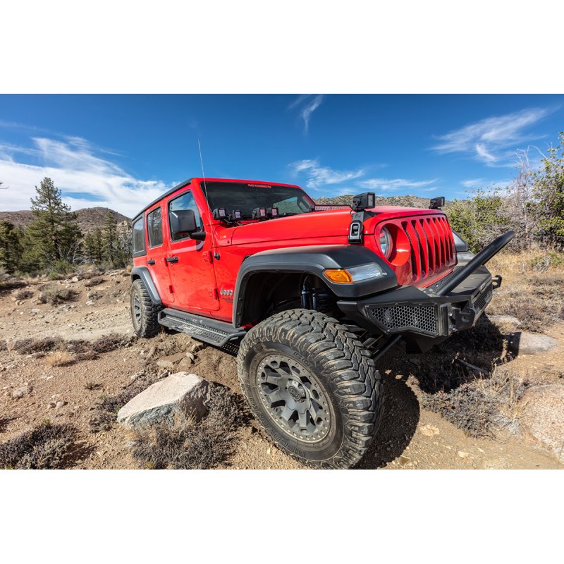 Go Rhino | Dominator Xtreme D1 Side Steps w/ Mounting Brackets Kit - Textured Black - Wrangler (JL) 2.0T / 3.6L 2018