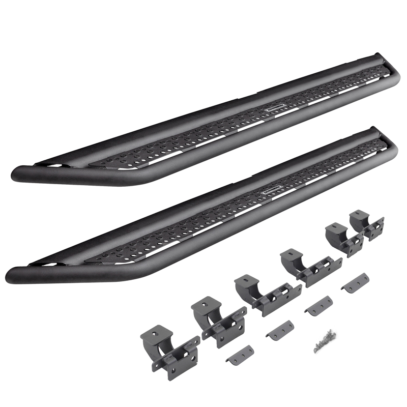 Go Rhino | Dominator Xtreme D6 Side Steps w/ Mounting Brackets Kit - Textured Black - Gladiator 3.6L 2020