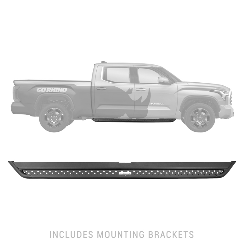 Go Rhino | Dominator Xtreme DSS Side Steps w/ Brackets Kit - Textured Black - Tundra 3.5T 2022