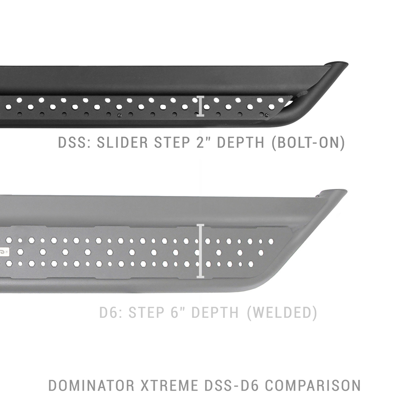 Go Rhino | Dominator Xtreme DSS Side Steps w/ Mounting Brackets Kit - Textured Black - Wrangler (JL) 2.0T / 3.6L 2018