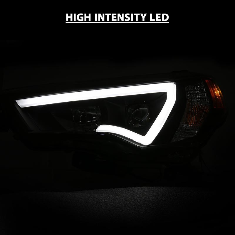 ANZO | Projector Headlights w/ Plank Style Switchback Black w/ Amber - 4Runner 4.0L 2014-2023