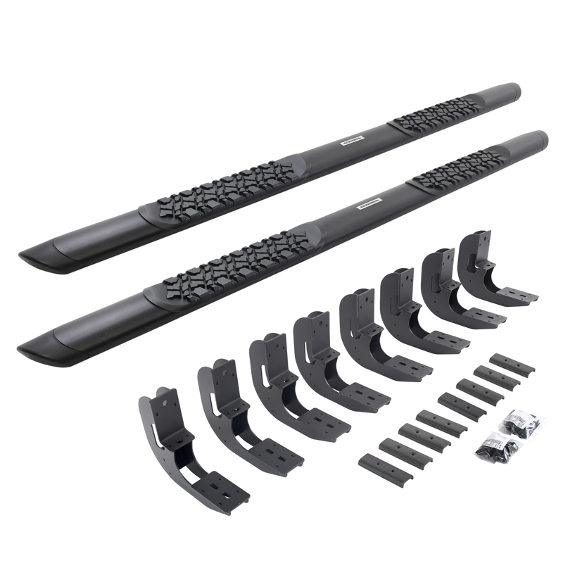 Go Rhino | V-Series V3 Aluminum Side Steps and Mounting Brackets Kit - Textured Black - Chevrolet / GMC 2019-2022