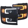 ANZO | Projector Headlights w/ Plank Style Switchback Black w/ Amber - Silverado 2500 HD / 3500 HD 6.0L / 6.6L 2015-2017