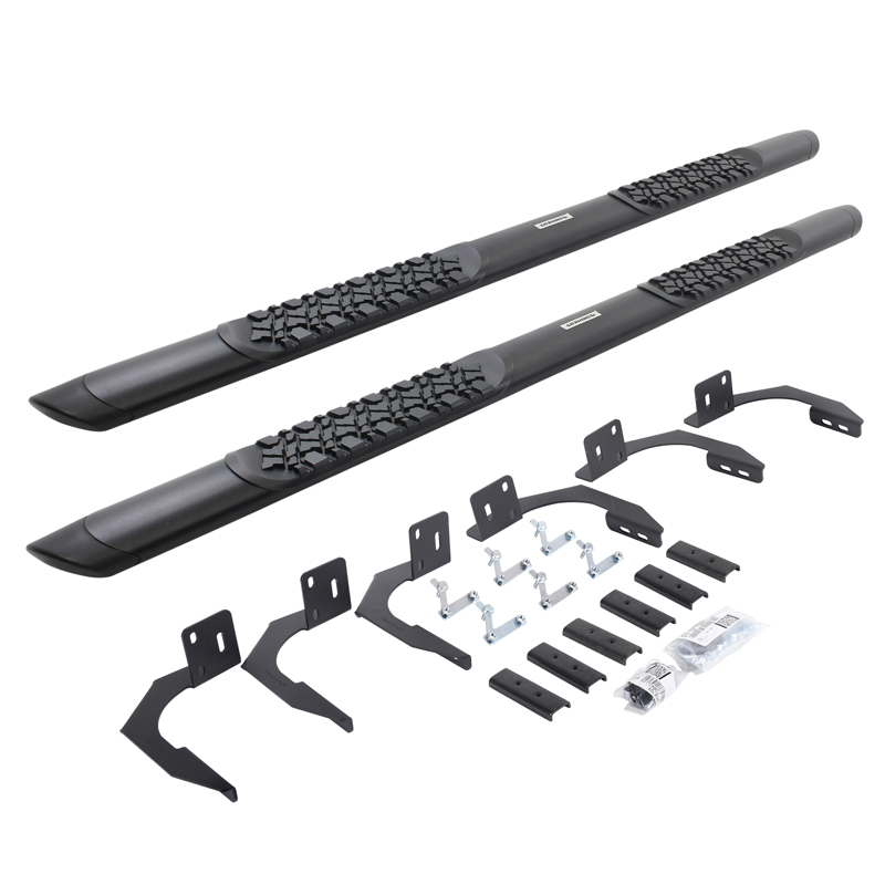 Go Rhino | V-Series V3 Aluminum Side Steps and Mounting Brackets Kit - Textured Black - Ram 1500 3.7L / 4.7L / 5.7L 2009-2011