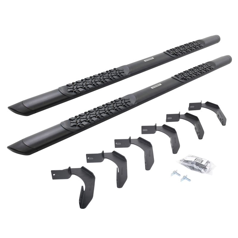 Go Rhino | V-Series V3 Aluminum Side Steps and Mounting Brackets Kit - Textured Black - F-150 4.2L / 8.1L 2004-2010