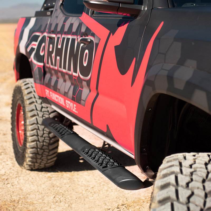 Go Rhino | V-Series V3 Aluminum Side Steps and Mounting Brackets Kit - Textured Black - F-150 / F-250 / F-350 2.7T / 6.2L 2015-2