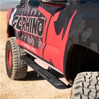 Go Rhino | V-Series V3 Aluminum Side Steps and Mounting Brackets Kit - Textured Black - Chevrolet / GMC 2019-2022