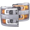 ANZO | Projector Headlights w/ Plank Style Switchback Chrome w/ Amber - Silverado 2500 HD / 3500 HD 6.0L / 6.6L 2015-2017