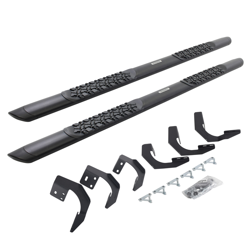 Go Rhino | V-Series V3 Aluminum Side Steps and Mounting Brackets Kit - Textured Black - Ram 1500 / Classic 3.0L 2015-2019