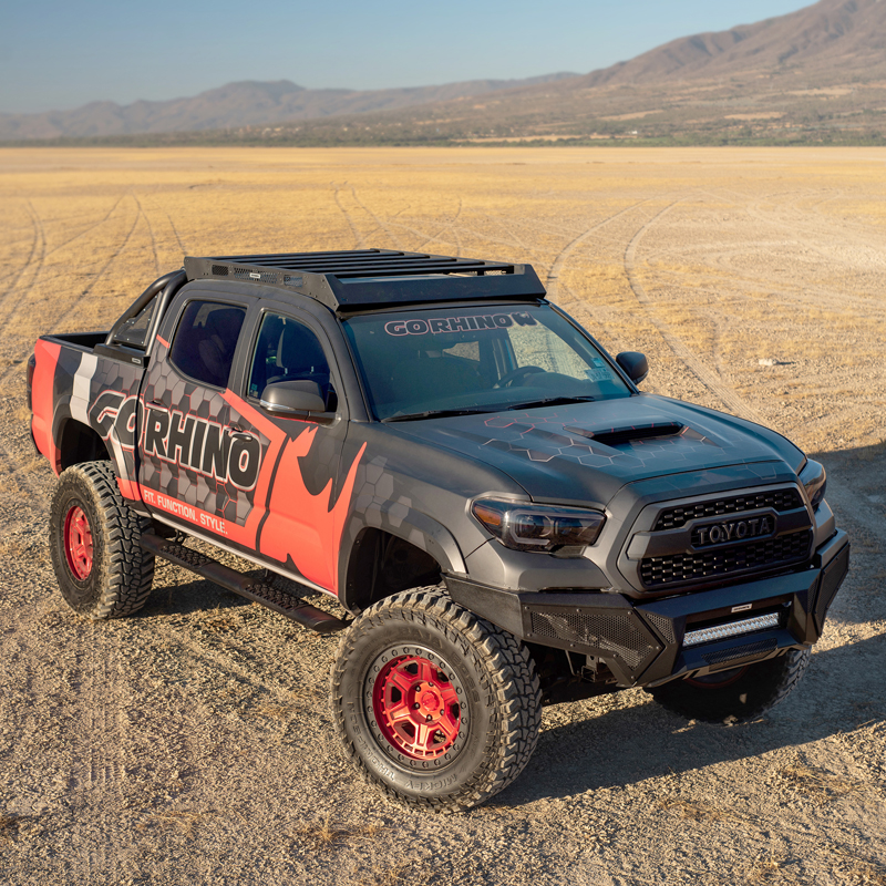 Go Rhino | V-Series V3 Aluminum Side Steps and Mounting Brackets Kit - Textured Black - Tacoma 2.7L 2005
