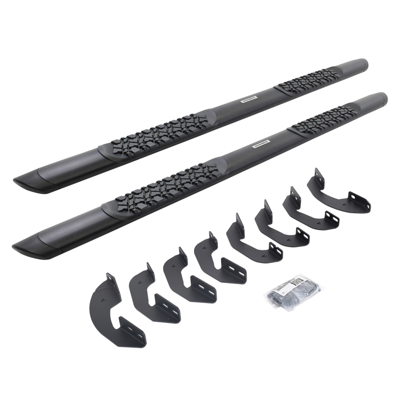 Go Rhino | V-Series V3 Aluminum Side Steps w/ Mounting Brackets Kit - TextBlack - Tundra 3.5T 2022
