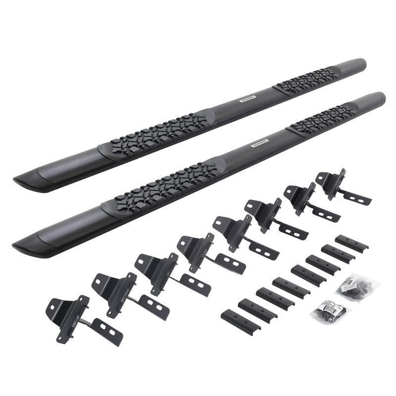 Go Rhino | V-Series V3 Aluminum Side Steps and Mounting Brackets Kit - Textured Black - Gladiator 3.6L 2020