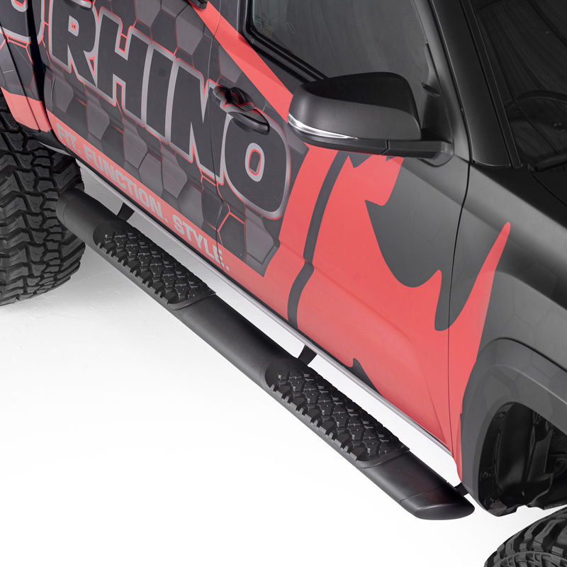 Go Rhino | V-Series V3 Aluminum Side Steps and Mounting Brackets Kit - Textured Black - Gladiator 3.6L 2020