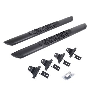 Go Rhino | V-Series V3 Aluminum Side Steps and Mounting Brackets Kit - Textured Black - Wrangler (JL) 2.0T 2018