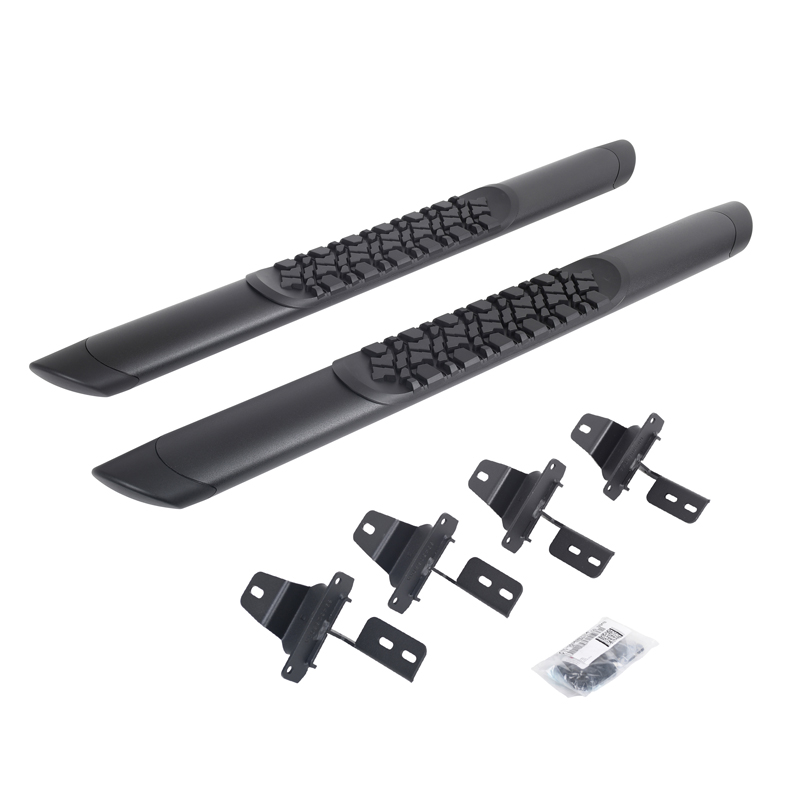 Go Rhino | V-Series V3 Aluminum Side Steps and Mounting Brackets Kit - Textured Black - Wrangler (JL) 2.0T 2018