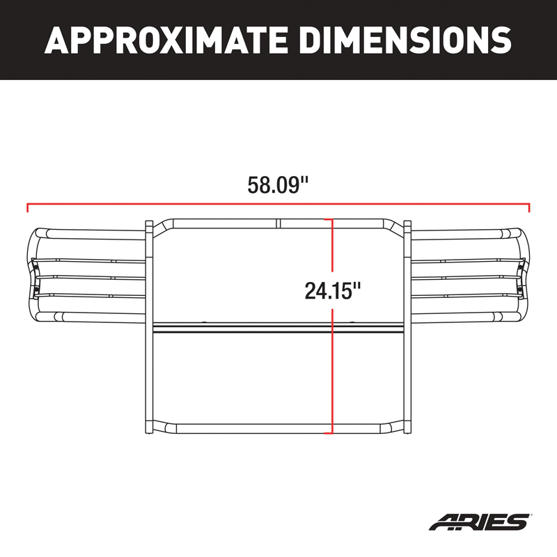 ARIES | Black Steel Grille Guard - Liberty 3.7L 2008-2012