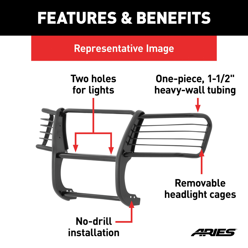 ARIES | Black Steel Grille Guard - F-150 2009-2014