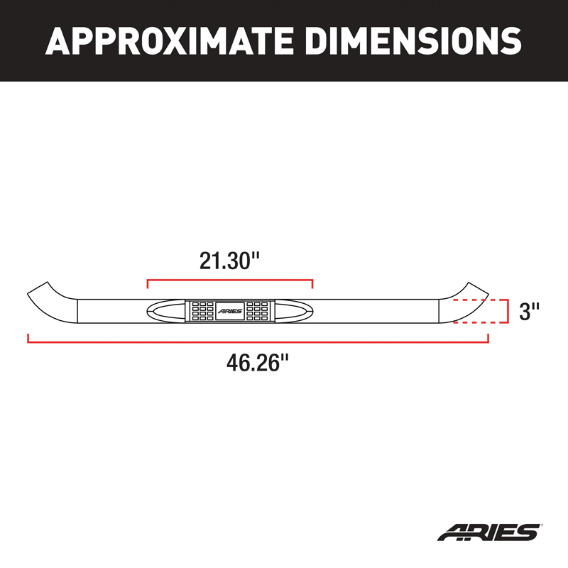 ARIES | 3" Round Black Steel Side Bars - Wrangler 1987-2006
