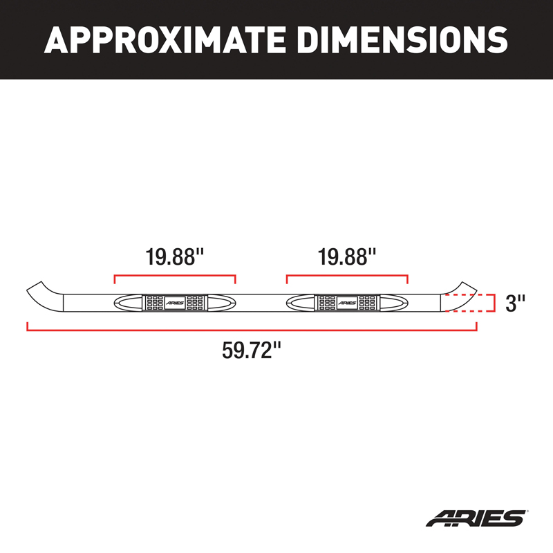ARIES | 3" Round Black Steel Side Bars - Ford / Mazda 2000-2009