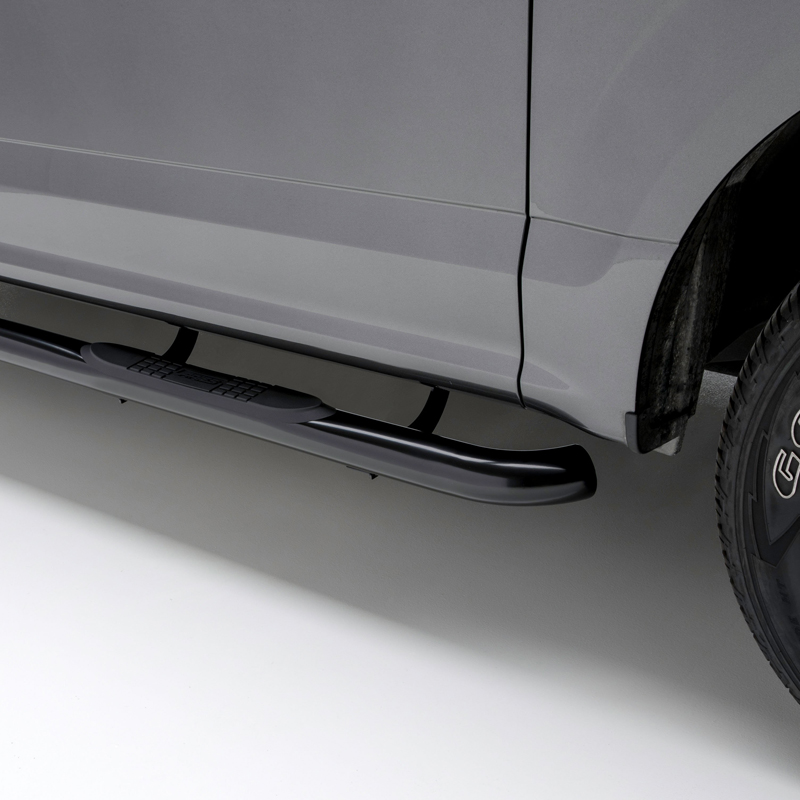 ARIES | 3" Round Black Steel Side Bars - F-150 / Lightning / F-250 / F-350 2015-2023