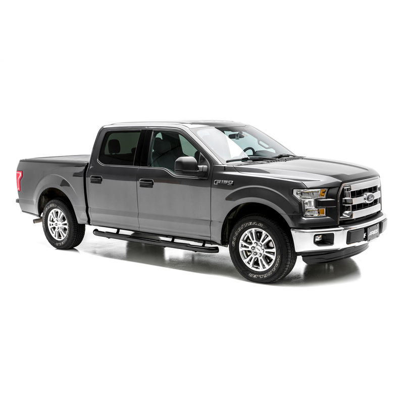 ARIES | 3" Round Black Steel Side Bars - F-150 / Lightning / F-250 / F-350 2015-2023