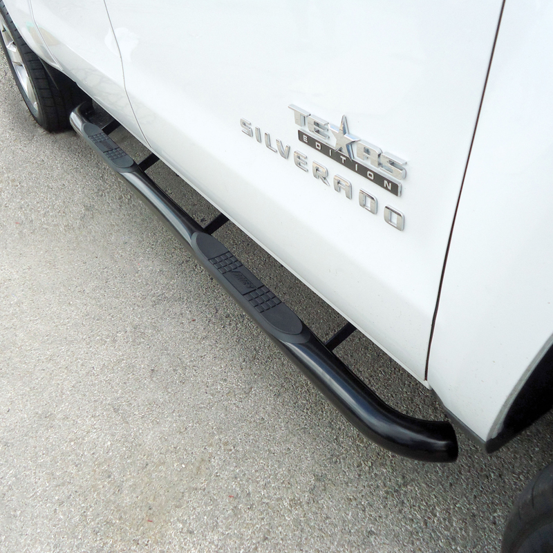 ARIES | 3" Round Black Steel Side Bars - Chevrolet / GMC 2007-2019