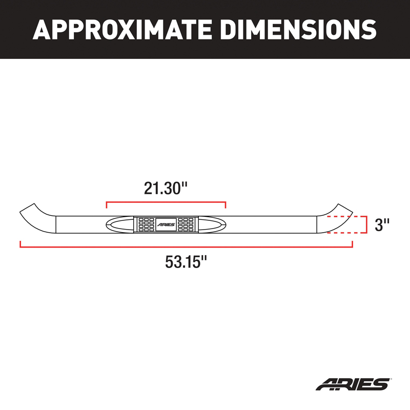 ARIES | 3" Round Black Steel Side Bars - Chevrolet / GMC 2007-2018