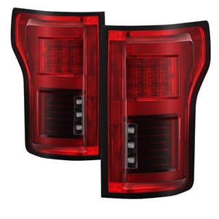 Spyder | Tail Lights - LED Bar Style - Red Clear