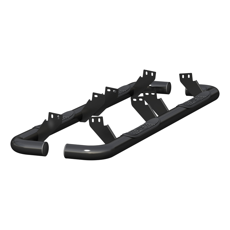 ARIES | 3" Round Black Steel Side Bars - H2 6.0L / 6.2L 2003-2009