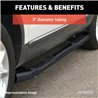 ARIES | 3" Round Black Steel Side Bars - H2 6.0L / 6.2L 2003-2009