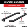 ARIES | 3" Round Black Steel Side Bars - Frontier / Equator 2005-2020