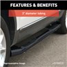 ARIES | 3" Round Black Steel Side Bars - Bronco 2.3T / 2.7T / 3.0T 2021-2022