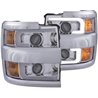 ANZO | Projector Headlights w/ Plank Style Chrome w/ Amber - Silverado 2500 HD / 3500 HD 6.0L / 6.6L 2015