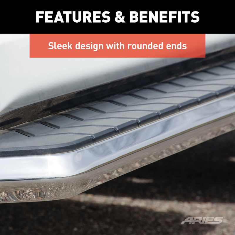 ARIES | AeroTread 5" x 67" Polished Stainless Running Boards (No Brackets) - Chevrolet / GMC / Honda / Hyundai / Jeep / Kia / To