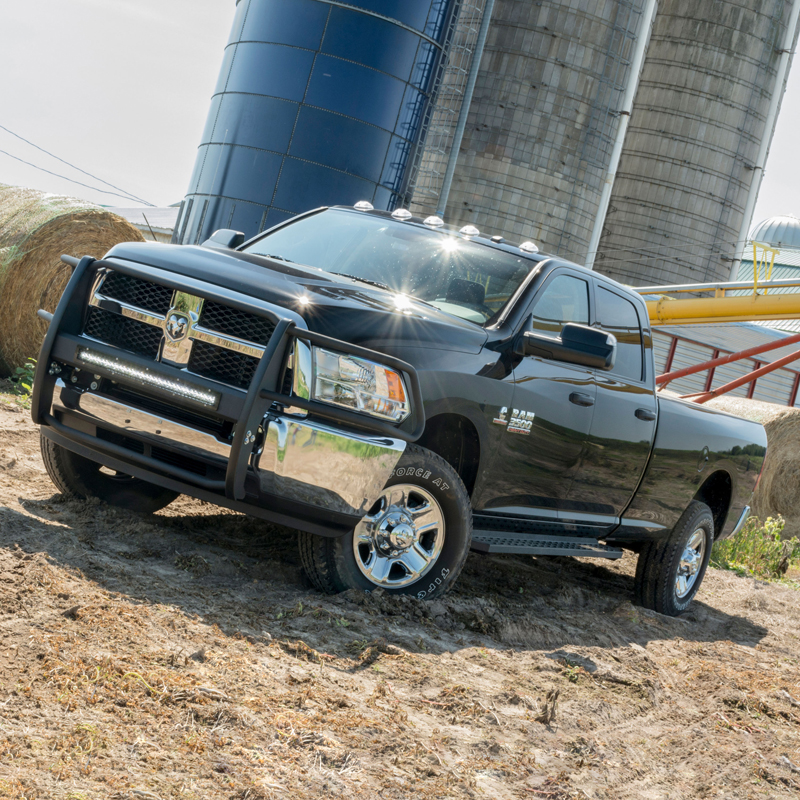 ARIES | RidgeStep 6-1/2" x 85" Black Steel Running Boards - Ram 1500 / Classic / 2500 / 3500 2011-2022