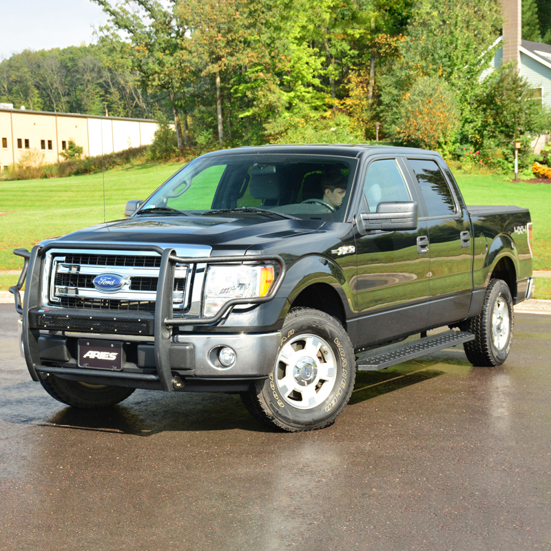 ARIES | RidgeStep 6-1/2" x 53" Black Steel Running Boards - F-150 2004-2014