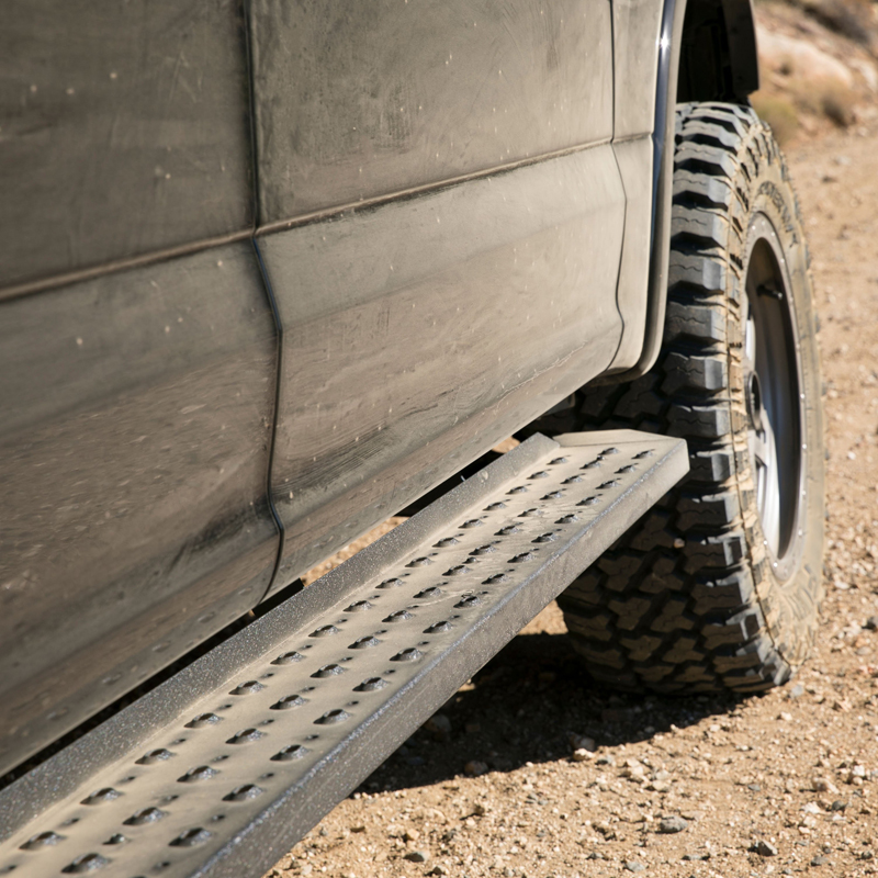 ARIES | RidgeStep 6-1/2" x 53" Black Steel Running Boards - F-150 / F-250 / F-350 2015-2023