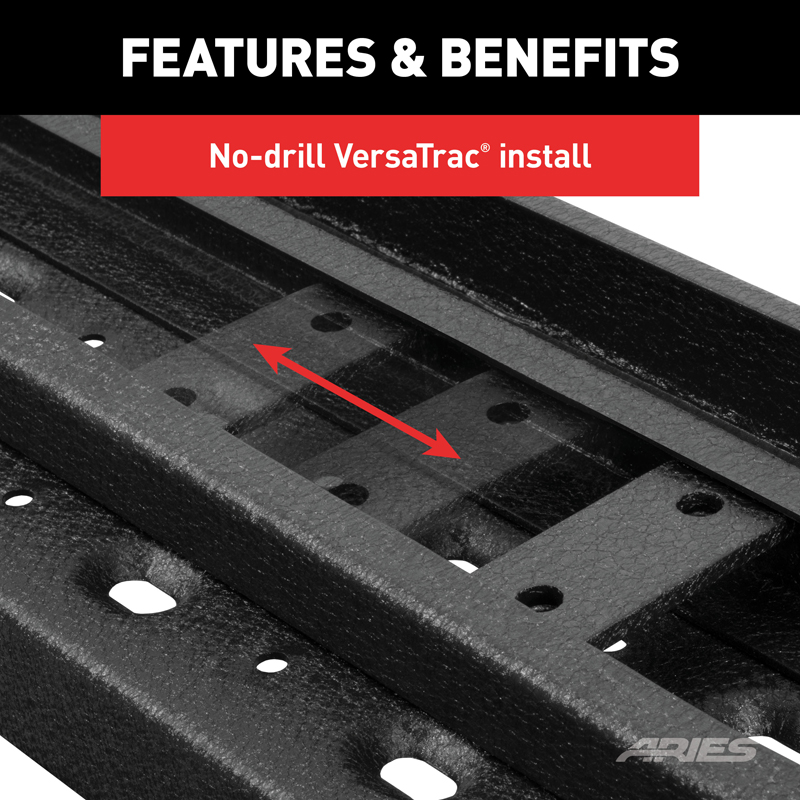 ARIES | RidgeStep 6-1/2" x 75" Black Steel Running Boards - Chevrolet / GMC 2019-2023