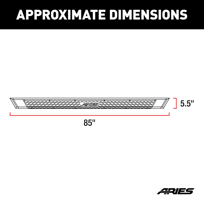 ARIES | AdvantEDGE 5-1/2" x 85" Chrome Aluminum Side Bars - Titan / XD 5.6L / 5.0L 2004-2022