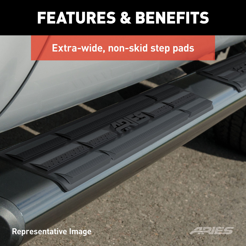 ARIES | 6" x 85" Black Aluminum Oval Side Bars - Tacoma 2.7L / 3.5L / 4.0L 2005-2022