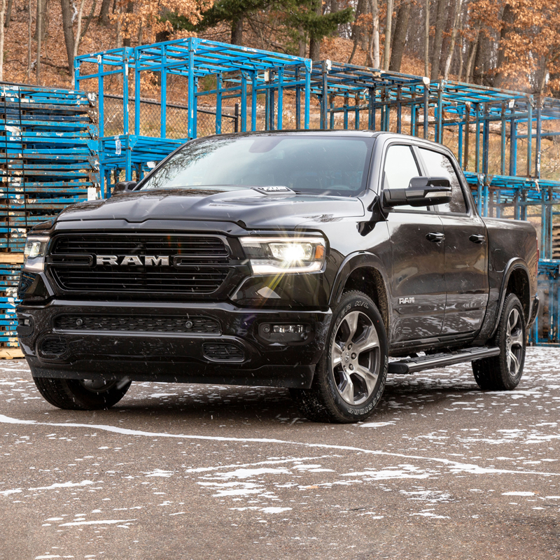 ARIES | 6" x 85" Black Aluminum Oval Side Bars - Ram 1500 / Classic / 2500 / 3500 2009-2022