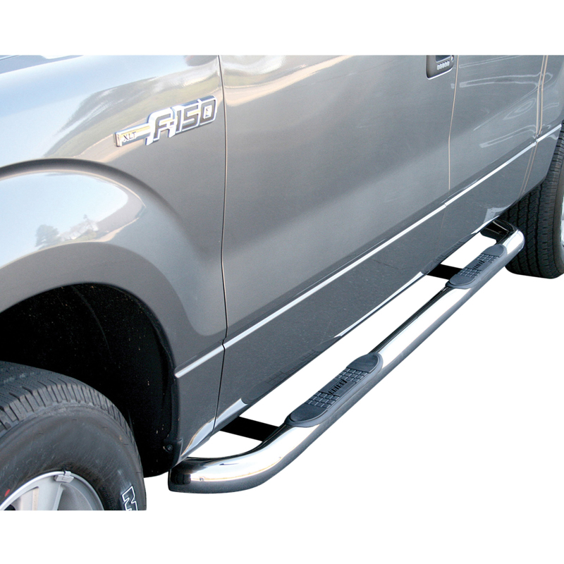 ARIES | 3" Round Polished Stainless Side Bars - F-150 2009-2014
