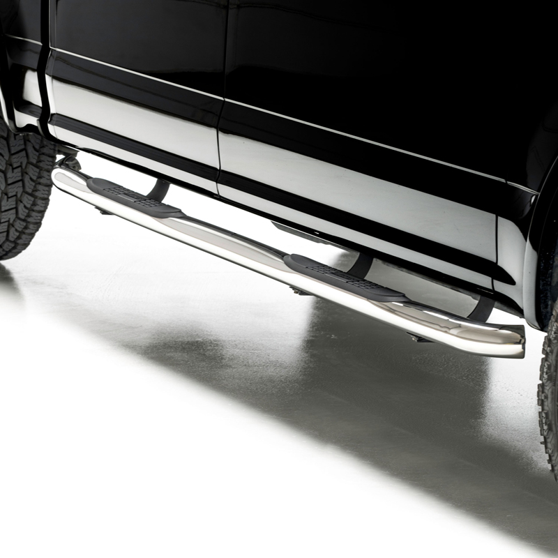 ARIES | 3" Round Polished Stainless Side Bars - F-150 / Lightning / F-250 / F-350 2015-2023